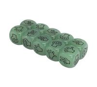 Alomejor Rock Scissors Paper Dice Set, 10 Pcs Cubos de Refrigeración con los Dedos con Propiedades Brillantes en Las Oscuras, Tasas de Dedo Luminosos Portátiles y Efectivas de los Cubos (Green)