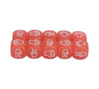 Alomejor Rock Scissors Paper Dice Set, 10 Pcs Cubos de Refrigeración con los Dedos con Propiedades Brillantes en Las Oscuras, Tasas de Dedo Luminosos Portátiles y Efectivas de los Cubos (Pink)