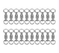 Alomejor Rodamiento de bolas de pesca Eslabón giratorio de alta resistencia de acero inoxidable pesca Rolling Snap señuelo conectores para la pesca en el mar océano(4#20pcs)