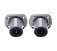 Alomejor Rodamiento Lineal de Bolas con Brida Ovalada de 16 Mm, 2 Piezas de Alto Rendimiento para Sistemas de Movimiento Lineal CNC Hechos de Acero para Rodamientos