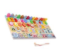 Alomejor Rompecabezas de Madera para Niños Pequeños, Juguetes de Aprendizaje con Forma de Números con Juego de Pesca, Rompecabezas Educativo Preescolar para Niños de 3 4 5 6 Años (Personaje Siete en)