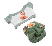 Alomejor Ropa de Muñeca de Peluche, Conjunto de Vestido Bonito para Muñecas de 8 Pulgadas, Camiseta de Juguete de Peluche para Niños, Monos, Regalo (Green)