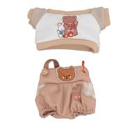 Alomejor Ropa de Muñeca de Peluche, Conjunto de Vestido Bonito para Muñecas de 8 Pulgadas, Camiseta de Juguete de Peluche para Niños, Monos, Regalo (Albaricoque)