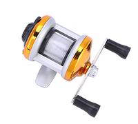 Alomejor Rueda de Pesca Hielo Carrete Ligero con Alta Resistencia al Frenado Práctica (Gold)