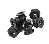Alomejor Rueda de Polea Recubierta de Nailon con Ranura en Forma de U Profunda con Rodamiento de Rodillos para Máquinas Herramientas 10 Piezas 608ZZ Negro