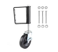 Alomejor Rueda de Puerta Resistente con Resorte, Rueda de Puerta de 4 Pulgadas con Rodamiento de 330 Libras, para Puertas de Madera Grandes y Pesadas, Caucho de Acero Inoxidable, de Resorte Rodante