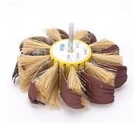 Alomejor Rueda de Pulido de Esmeril de Sisal Rueda de Pulido de Sisal Duradera para Pulir Lámparas y Quitar Rebabas Eje de 6 Mm de Longitud de 150 Cm (6 cabezas de flores de de papel de lija)