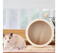 Alomejor Rueda Silenciosa para Correr para Hámster, Herramienta de Fitness Ecológica para Hámster, Erizo, Chinchilla, Material de Madera Natural de 8,27 Pulgadas, Adecuado para Mascotas Pequeñas (M)