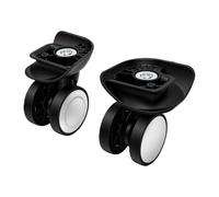 Alomejor Ruedas de Equipaje con Tornillos de Repuesto de Ruedas de Doble, Negras, Absorción de Impactos, Giratorias, Alta Durabilidad, Rodamiento Suave y Silencioso, para Maleta Estándar
