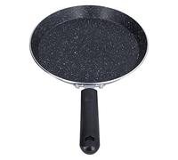 Alomejor Sartén de Fondo Plano de Piedra Médica con Superficie Antiadherente para Panqueques y Tortillas de 6 Pulgadas, Compatible con Todas las Estufas (BLACK)