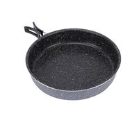 Alomejor Sartén para Acampar, Sartén con Revestimiento de Piedra Antiadherente de 22 Cm con Asa Plegable y Bolsa de Almacenamiento, para Estufa de Gas, Placa de Inducción, Cocinar