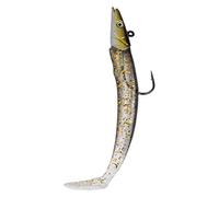 Alomejor Señuelo de Pesca, Cebo Artificial 4.9in*0.8in PVC Material for Pesca en Agua Dulce y Salada (Color Negro Dorado)