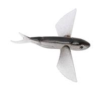 Alomejor Señuelo de Pesca Señuelo de Volador de Silicona Suave Cebo Artificial Ligero con Colores Brillantes y Acción de Natación Realista para Pescadores de Pesca en Barco de Agua de Mar (Black)