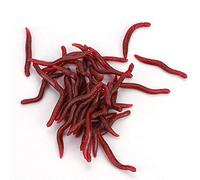 Alomejor señuelo Pesca,Artificial Suave Gel lombriz Tierra Realista,Cebo Artificial 4 cm 50 Piezas for Pesca en ríos Lagos y embalses para Principiantes Expertos