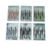 Alomejor Señuelos de Pesca, 30 Piezas de PVC de Hundimiento Lento, Cebos Suaves Realistas con Movimiento Errático para Pesca de Lubina, Trucha, Lucio, Agua Dulce, Agua Salada