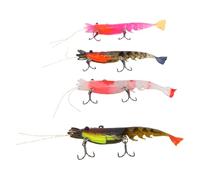 Alomejor Señuelos de Pesca Realistas con Plomos Incorporados, 4 Unidades para Pesca de Fondo (4PCS con Bigotes de Camarones Peso Plomo)