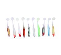 Alomejor señuelos de Pesca, Suaves PVC 10PCS señuelos PVC para Principiantes familias Pesca en Agua Dulce Actividades al Aire Libre competiciones de Pesca