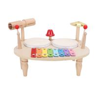 Alomejor Set de Tambor de Madera para Niños, Juguete Musical de Percusión | Madera de Tilo Brillante, Pintura Al Agua y Superficie segura; Notas Do-Re-Mi.