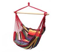 Alomejor Silla de Hamaca Plegable, Columpio Interior con Cuerda Colgante Resistente, Asiento de Tela Transpirable para Dormitorio, Sala - Portátil y Cómodo para Relajación en Casa