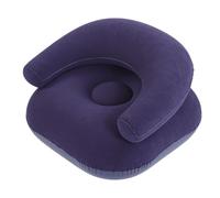 Alomejor Silla Inflable Suave y Cómoda de PVC Flocado Cojín de Asiento Moderno Respaldo en Forma de U con Reposabrazos para Asientos en el Piso del Balcón de la Oficina en Casa (Marino)