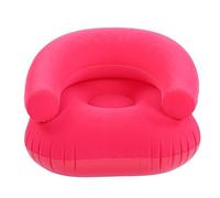 Alomejor Silla Inflable Suave y Cómoda de PVC Flocado Cojín de Asiento Moderno Respaldo en Forma de U con Reposabrazos para Asientos en el Piso del Balcón de la Oficina en Casa (Rosa roja)