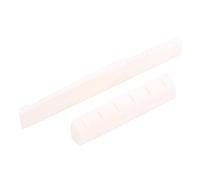 Alomejor Sillín y Tuerca para Puente de Hueso de Guitarra, Juego de Accesorios de Hueso de Vaca Puro para Guitarras de Estilo Acústico Folk, Tuerca de Tamaño 43x6x9mm y Sillín de 72x3x9mm