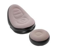 Alomejor Sillón Inflable Elegante, Cómodo sofá Flocado con Reposapiés para Sala de Estar y Viajes Al Aire Libre (Café)