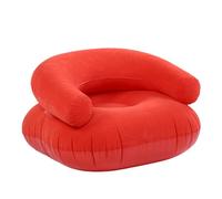 Alomejor Sillón Inflable Portátil con Flocado Suave, sofá Inflable para Leer, Ver Televisión, Cómoda Silla para Dormitorios, Salas de Estar (Rojo)