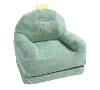 Alomejor Sofá Plegable para Niños con Asa Ancha, Mini sofá, Silla para Niños Pequeños con Dinosaurio Verde para Dormir Relajante, Linda Silla para para y Niñas (Plegado en tercios)