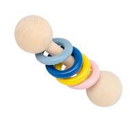 Alomejor Sonajero de Madera para bebé, Juguete que Atrae la Atención del bebé para Educación Temprana, Material de Madera Maciza para la Interacción entre Padres e Hijos (4 anillo)