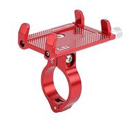 Alomejor Soporte de Clip para Teléfono para Manillar de Bicicleta Ajustable de Aleación de Aluminio Duradero para Uso Prolongado Aplicable para Bicicleta Negro (Rojo)