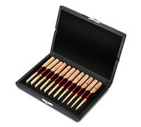 Alomejor Soporte de madera resistente para tubos de oboe, caja de almacenamiento protectora para músicos, piel sintética negra (12 unidades)