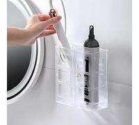 Alomejor Soporte de Montaje en Pared para Plancha de Pelo, Caja Organizadora Resistente Al Agua Duradera para Baño y Dormitorio (Transparente)