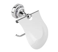 Alomejor Soporte de Papel Higiénico, Estante de Brazo Abierto de Acero Inoxidable con Tapa para Baño, Fácil Instalación, Ahorro de Espacio, Diseño Antidesprendimiento para el Hogar (Cromo)