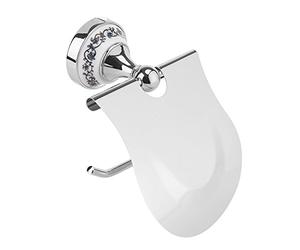 Alomejor Soporte de Papel Higiénico, Estante de Brazo Abierto de Acero Inoxidable con Tapa para Baño, Fácil Instalación, Ahorro de Espacio, Diseño Antidesprendimiento para el Hogar (Cromo)
