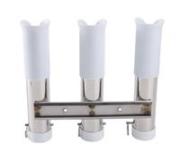 Alomejor Soporte para Caña de Pescar para Barcos, Diseño de 3 Tubos de Acero Inoxidable, Estante Duradero para Cañas de Pescar para Camiones, Barcos, Kayaks, Funda de PVC Antiarañazos