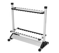 Alomejor Soporte para Caña de Pescar, Soporte Resistente para Caña de Pescar con 24 Ranuras, con Estante de Goma y Soportes para Cojines, para Almacenamiento en el Garaje del Hogar,