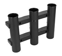 Alomejor Soporte para cañas de pescar de 3 tubos, ABS con 4 tornillos de acero inoxidable para montaje en pared de barcos de pesca, kayaks y yates (negro)