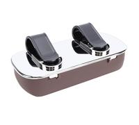 Alomejor Soporte para Gafas de Sol para Automóvil, Estuche Protector de Almacenamiento Que Ahorra Espacio con Mecanismo de Liberación de Prensa para Visera Solar para Automóvil, Delicado (Brown)