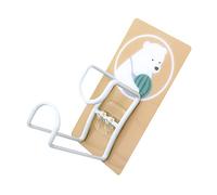 Alomejor Soporte para Lavabo de Acero Inoxidable, Estante para Colgar en la Pared con Bonitos Ganchos, Toallero de Baño de Gran Adherencia para Cocina, Gancho Giratorio de 360° (oso garabato)