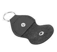 Alomejor Soporte para Púas de Guitarra, Elegante Funda de Cuero PU Suave con Llavero para Guitarristas, Almacenamiento Conveniente para Púas y Llaves (Black)