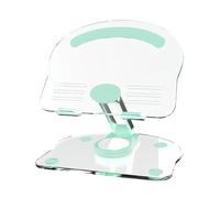 Alomejor Soporte para Tableta, Acrílico Transparente Ajustable, Soporte Giratorio de 360 Grados para Escritorio o Viaje, 15,5 X 12,5 Cm (Green)