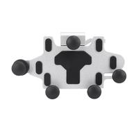 Alomejor Soporte para Teléfono de Motocicleta, Aleación de Aluminio Giratorio con Absorción de Impactos de Silicona para Espejo Retrovisor para Usuarios de Motocicletas (Silver)
