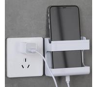Alomejor Soporte para Teléfono Montado en la Pared Resistente a Impactos Almacenamiento Conveniente para el Hogar Caja de Almacenamiento Remota de TV Multifuncional Autoadhesiva de Plástico