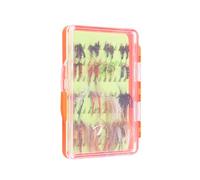 Alomejor Surtido de Moscas de Pesca, Artesanía Exquisita para Trucha, Lubina, Moscas de Trucha, Juego de 32 Uds. para Anzuelos, Caja de Almacenamiento de Señuelos ABS/PP (81122CX32(32 Piezas))