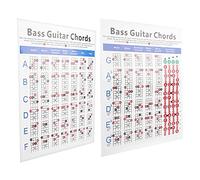Alomejor Tabla de Acordes de bajo, Herramienta de Referencia Eléctrica Integral para Principiantes, Guía de Notas Fácil de Entender para Profesores y Cantautores, Material de Papel de Cobre