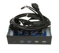 Alomejor Tablero Multifuncional para PC de 5,25 Pulgadas con 5 Interfaces y Velocidad de 10 Gbps para Computadoras de Escritorio Que Utilizan Material Metálico (2U3+2U2+TC)