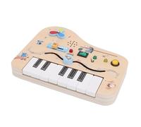 Alomejor Tablero Sensorial de Madera con Luz LED con Circuito de Piano para Niños Pequeños, Juguete de Aprendizaje Musical para el Desarrollo Auditivo Temprano, Madera Contrachapada de Tilo