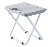 Alomejor Taburete de Camping Taburete de Campamento Portátil Asiento de Campamento Plegable Sin Ensamblaje Soportes de Hierro Grueso Superficie de Plástico Estable Fácil de Limpiar para (Gray)