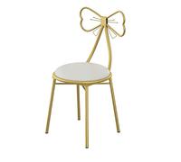 Alomejor Taburete de Maquillaje con Respaldo Elegante para Dormitorio, Tocador, Cojín Suave de Piel Sintética (Almohadilla de Cuero PU Blanca)